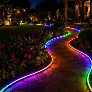 Bande lumineuse LED néon flexible SHIZI RGB RGBIC, étanche IP65, ruban changeant de couleur pour la décoration extérieure des bâtiments et des jardins, OEM - Product Image 3