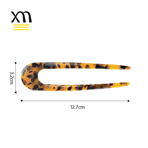 Xinmei, venta al por mayor, horquillas de cuerno recto francés de acetato de celulosa para mujer, accesorios personalizados en forma de U, horquillas en U para el cabello - Product Image 2