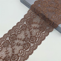 Dentelle élastique extensible en maille de 15 cm pour sous-vêtements féminins tricotés, avec un design de col, comme accessoire pour bordure en dentelle