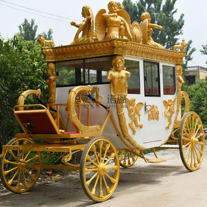 Chariot de luxe électrique sculpté pour chevaux, chariot royal à 4 roues, structure en acier Q235B, idée cadeau pour mariage et Noël - Product Image 3