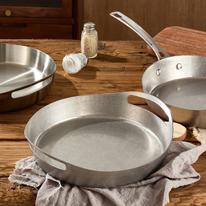 Kitchen Items 27cm Triply Stainless Steel <strong>Double</strong> Handle Baking Tray Steak Skillet Non Stick <strong>Frying</strong> <strong>Pan</strong> <strong>Grill</strong> <strong>Pan</strong> Saute Fry <strong>Pans</strong> - Product Image 5