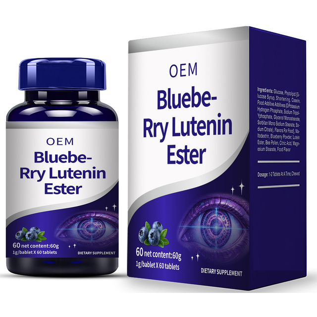 OEM Blueberry Lutein Ester Tablets - With Lutein & Zeaxanthin for Eye Health Support, 60 Tablets, 1g Each, Private Label