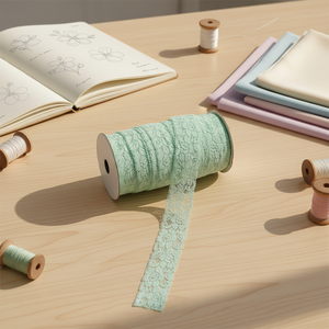 Disponibile Subito: Pizzo Elastico Ricamato Blu Chiaro da 4-5 cm per Lingerie e Accessori per Capelli - Product Image 3