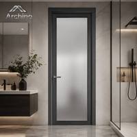 Puerta de Baño de Aluminio Impermeable al Por Mayor con Vidrio Esmerilado para Proyectos de Apartamentos Modernos, Precio de Fábrica, Suministro al Por Mayor