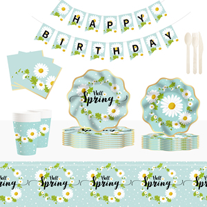 Platos de Papel Florales DAMAI, Platos Desechables con Diseño Floral para Fiestas, Bodas, Despedidas de Soltera, Cumpleaños, Fiestas de Té - Product Image 1