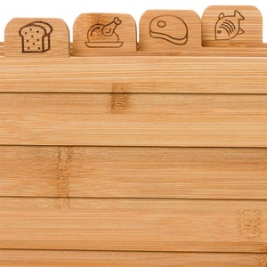 ชุดเขียงพิมพ์เส้นใยไม้ไผ่ธรรมชาติ4ชิ้นพร้อมฐาน<span class=keywords><strong>ว</strong></span>างสำหรับอาหารผัก - Product Image 5