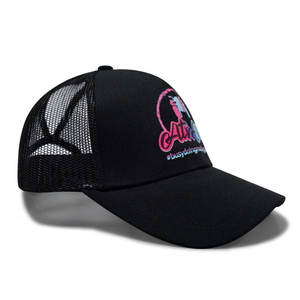 Gorras Trucker Negras para Mujer con Cola de Caballo, Gorras Trucker con Logotipo Personalizado, Gorras Trucker de Malla Transpirable para Mujer con Cabello Largo para Verano - Product Image 1