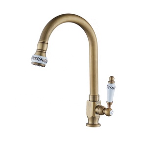 Grifos de Cocina de <span class=keywords><strong>Agua</strong></span> Fría de Estilo Europeo en Latón Antiguo <span class=keywords><strong>con</strong></span> Manija de Porcelana para Venta al por Mayor y al Detal AF1638 - Product Image 6