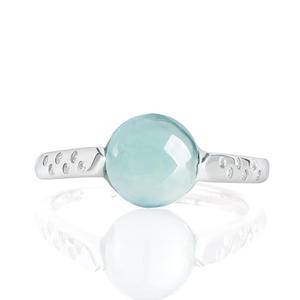 หยกธรรมชาติสีน้ำเงิน บลูวอเตอร์ เอ้กนู้ดเดิลริง เงินแท้ S925 ดีไซน์ดั้งเดิม สไตล์จีน พร้อมใบรับรองของแท้ D037 - Product Image 3