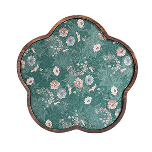 Plateau à thé en bois de noyer, forme irrégulière, tapis isolant thermique pour accessoires de service de thé Kung Fu rétro chinois - Product Image 5