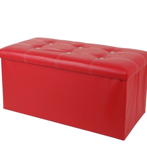 Foldable Leather Pu <b>Storage</b> <b>Stool</b> Square Home Ottoman For Toy And Miscellaneous <b>Storage</b> Black Coffee Color - Product Image 5