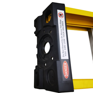 Échelle mobile isolée en fibre de verre avec roues, échelle à A robuste en PRV pour la sécurité industrielle en entrepôt - Product Image 3
