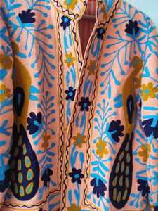 Handcrafted Suzani Embroidered TNT Cotton <b>Jacket</b> Bohemian Kimono Outerwear For <b>Women</b> - Product Image 2