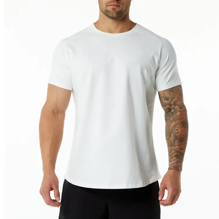 summer hot sales Wholesale Men cotton /spandex blank QUICK DRY gym tshirt for men sport tshirt