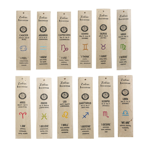 Vente en gros de diffuseurs d'arômes en bambou faits à la main, 15 pièces/boîte, aux senteurs naturelles des douze constellations - Product Image 1