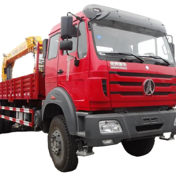 Beiben 8X4 Baru 12 ton Mobile Crane truk teleskopik booming truk dipasang derek