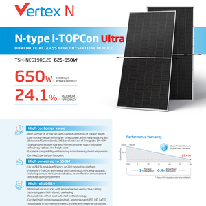 Panel <span class=keywords><strong>Solar</strong></span> Trina de 620W 625W 630W 635W 640W en Stock, Módulo Monocristalino Bifacial de Doble Vidrio Tipo N TOPCon NEG19RC.20 625-650W - Product Image 2