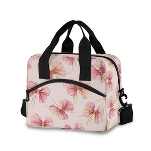 Hawaiian Custom Lehua Flower Polyester Food Storage Portable Insulated Lunch Cooler Bag Thermal Stylish Cooler Lunch Bags - Product Image 1