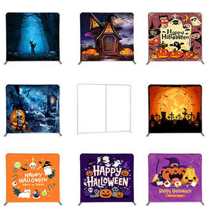 8x8フィート アルミフレーム フォトブース バックドロップスタンド 枕カバー型バックドロップ 壁掛けテンションファブリックディスプレイ バックドロップ 展示会用壁 - Product Image 3