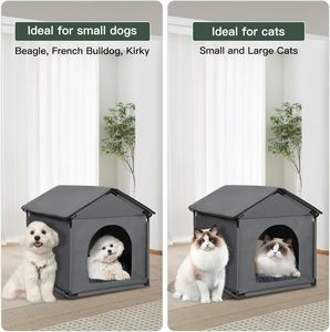 Piccolo cuscino morbido impermeabile staccabile per animali domestici tenda isolata quattro stagioni rifugio sicuro per cani gatti solido Cat House letto - Product Image 2