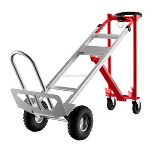 Chariot de <span class=keywords><strong>transport</strong></span> pliable 2-en-1 en alliage, plateforme convertible, capacité robuste, chariot à main en acier et aluminium - Product Image 3