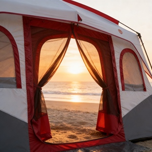 Casa <span class=keywords><strong>da</strong></span> Spiaggia Pop-up Oversize con Camera <span class=keywords><strong>da</strong></span> Letto e Ampia <span class=keywords><strong>Veranda</strong></span> <span class=keywords><strong>per</strong></span> Vivere all'Aperto e Intrattenersi - Product Image 4