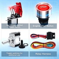 Panneau de commutation d'allumage avec bouton poussoir moteur 12V, interrupteur à bascule 5 en 1 avec faisceau de câblage de relais LED pour voiture de course