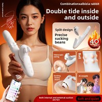 Vibrateur Lapin Heguan pour Femme, Jouet Sexuel Vibrant et Rétractable, Contrôle par Application, Télécommande Longue Portée, USB, pour Adulte