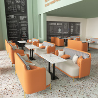 Ensemble de mobilier de restaurant commercial de style sud-est asiatique, table de salle à manger semi-circulaire murale en bois massif et rotin, chaises