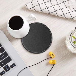 Wholesale Blank PU Leather Coaster for Drinks Promotional Gift Custom Printing Coffee Cup Mat With Logo - Product Image 6