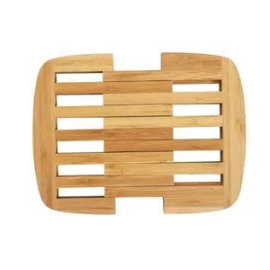 Kitchen Expandable Bamboo Wood Trivet Mat Wood Hot Pads Trivet Wooden Heat Resistant Mat for Hot Dishes Tabletop Protection