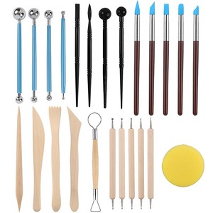 LISI 24pcs Set d'outils de modelage d'argile polymère sèche à l'air <span class=keywords><strong>Kit</strong></span> de peinture sur roche pour <span class=keywords><strong>poterie</strong></span> Sculpture Art Supplies - Product Image 6