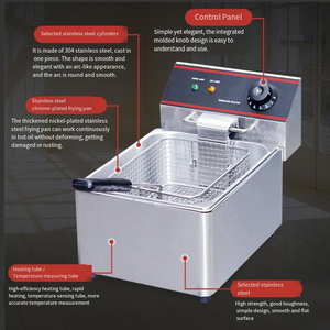 Friggitrice Elettrica Commerciale ad Alta Potenza in Acciaio Inox con Doppia Vasca 5000W Multifunzione per Patatine Fritte e Pollo - Product Image 4