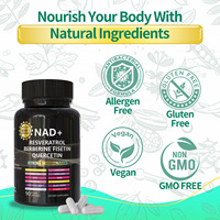OEM ODM NAD+ Capsules en Poudre Resvératrol Berbérine Fisetin Quercétine Tout-en-Un Fusion Minérale Curcumine Poivre Noir Pépins de Raisin
