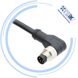 Kabel M8 Female 90 Derajat Sudut Siku Ujung Tunggal untuk Interfacing Sensor - Product Image 6