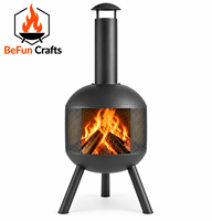 BeFun Crafts Grande Cheminée Extérieure à Bois de 135 cm, Brûleur à Bois sur Trépied pour Jardin, Chauffage Extérieur OEM ODM