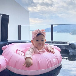 Baby Swimming Ring Inflatable Cartoon Pink For Girls Child Pool Float Toy - Product Image 2