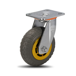 Roues pivotantes robustes à faible bruit grises de 4 pouces <span class=keywords><strong>Roue</strong></span> pivotante en caoutchouc verrouillable pour <span class=keywords><strong>remorque</strong></span> - Product Image 5