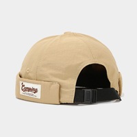 Gorra de nailon sin borde, sombrero de León de poliéster de secado rápido, sombrero de calavera con puño enrollado Retro para hombre, gorras de motorista Docker Sailor