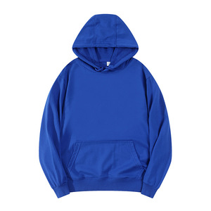 Sweat-shirt à capuche doublé en polaire bleu royal, vêtement de travail en coton épais pour l'automne et l'hiver - Product Image 1