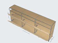 Multifunktionales Modulares Luxus-Sideboard aus Edelstahl mit 2 Regalen, Großer Kapazität, Moderne Wohnzimmermöbel für Villa und Hotel