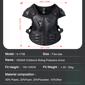 Vemar Áo giáp bảo vệ sau ngực xe máy mới Áo giáp bảo vệ cơ thể trẻ em xe máy off-road bụi bẩn đi xe đạp áo giáp Kid Moto MX Áo khoác bảo vệ - Product Image 6