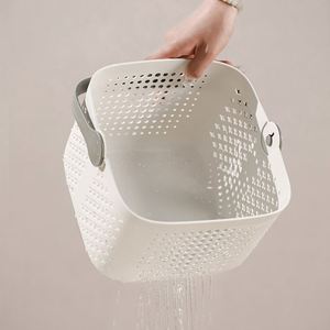 Panier de salle de bain carré de luxe léger, portable, pour étudiants, avec drain, idéal pour ranger les articles de toilette – Nouveauté en promotion - Product Image 4