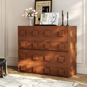 Gabinete Carmen de Estilo Moderno de Mediados de Siglo, Gabinete de Almacenamiento Lateral de Madera Sólida para Muebles del Hogar, Estilo Retro - Product Image 4