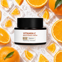 Crème Visage Prête à l'emploi à la Vitamine C et Niacinamide, Antioxydante, Éclaircissante et Hydratante avec Acide Hyaluronique, Beurre de Karité et Squalane