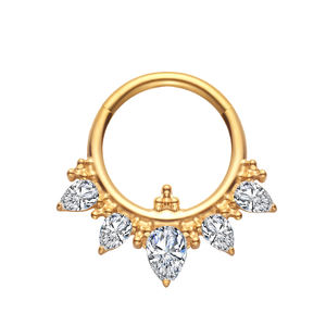 G23 titanio clicker <span class=keywords><strong>anello</strong></span> del naso 18K placcato fabbrica all'ingrosso orecchino daith elica a cerniera segmento <span class=keywords><strong>anello</strong></span> gioielli <span class=keywords><strong>per</strong></span> gli uomini e le donne - Product Image 1
