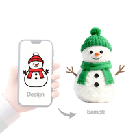 Peluche flocon de neige de Noël brodée personnalisée OEM ODM, rembourrage en coton PP, matière super douce, anti-stress