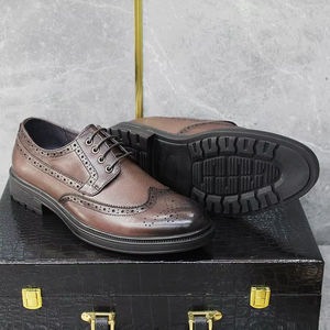 S0068X Nouvelles Chaussures Habillées Légères et Brodéées en Cuir Véritable de Vachette pour Homme, Style Camouflage, Tendance Automne - Product Image 5