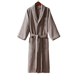 Gaun Mandi Waffle Weave Hotel Modern Solid 100% Katun Organik Gaun Mandi Wanita Logo Dapat Disesuaikan - Product Image 4