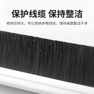 Boîte à câbles en plastique Luye Hardware avec couvercle rabattable 120x300mm, anti-poussière, pour la gestion des câbles sur le bureau, noir, blanc, argent - Product Image 4